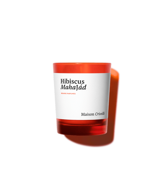 Bougie parfumée Hibiscus Mahajád de Maison Crivelli, vue de face