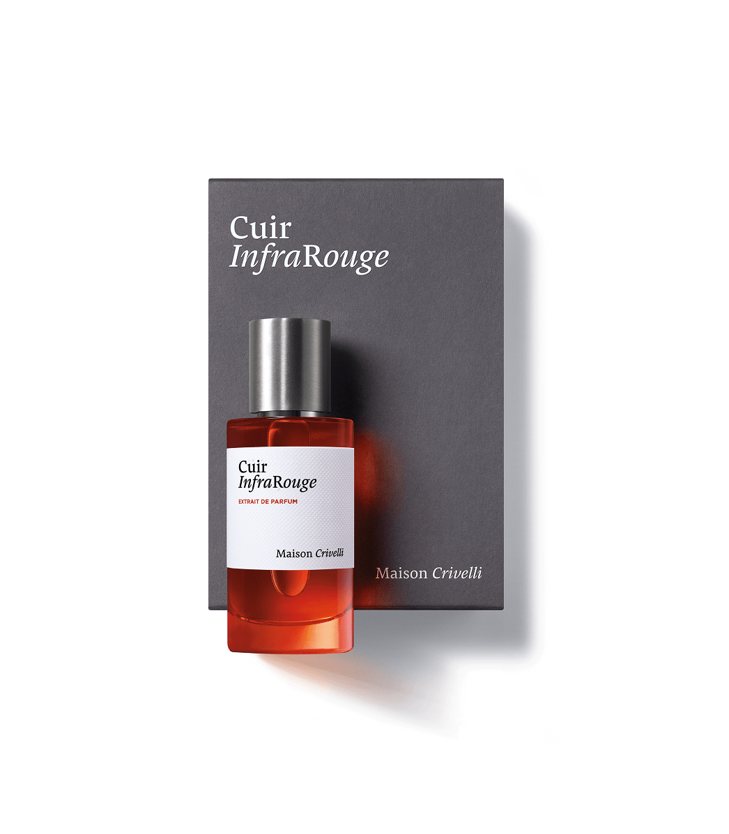 Cuir InfraRouge de Maison Crivelli, extrait de parfum 50 ml avec son étui