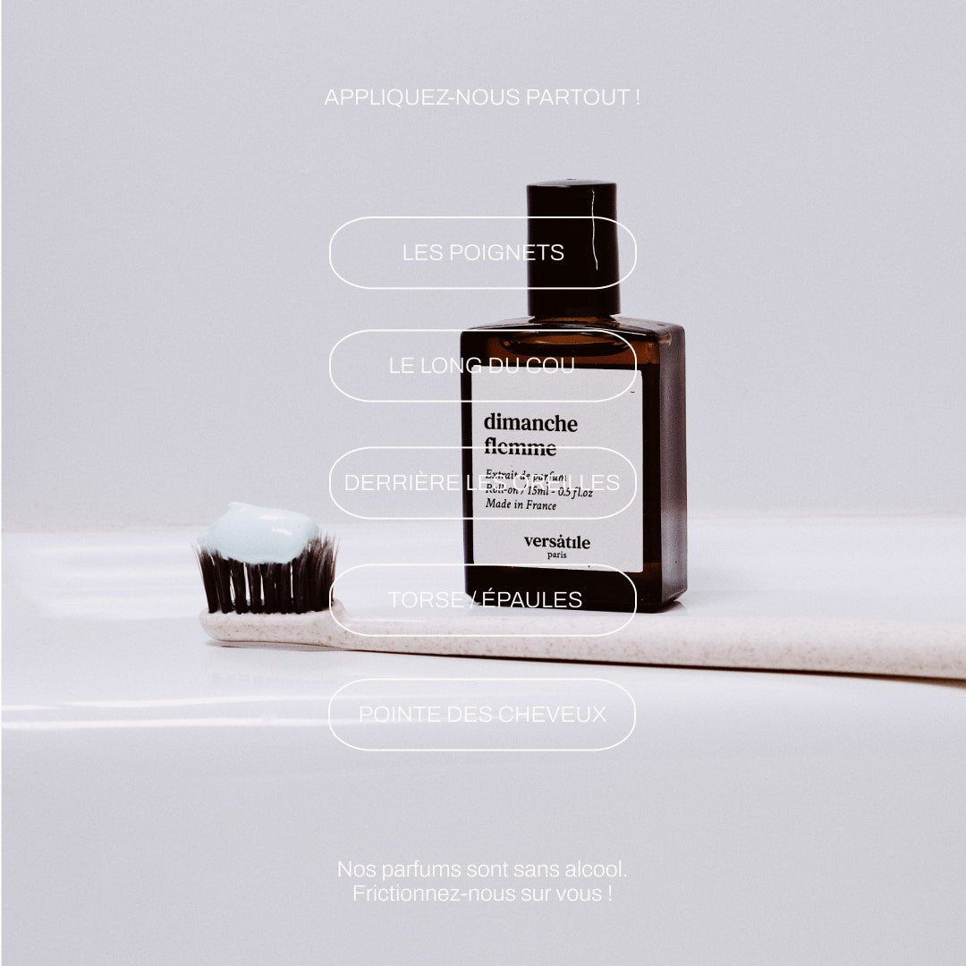 DIMANCHE FLEMME de Versatile, extrait de parfum format voyage 15 ml