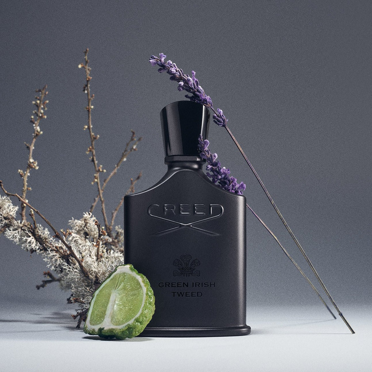 Green Irish Tweed de Creed, flacon et matières premières