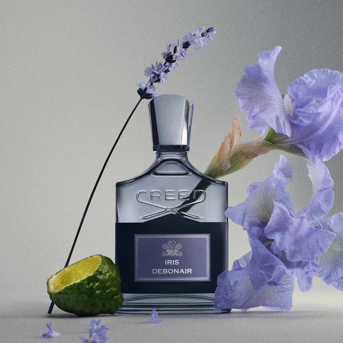 Iris Debonair by Creed, bottle with raw materials