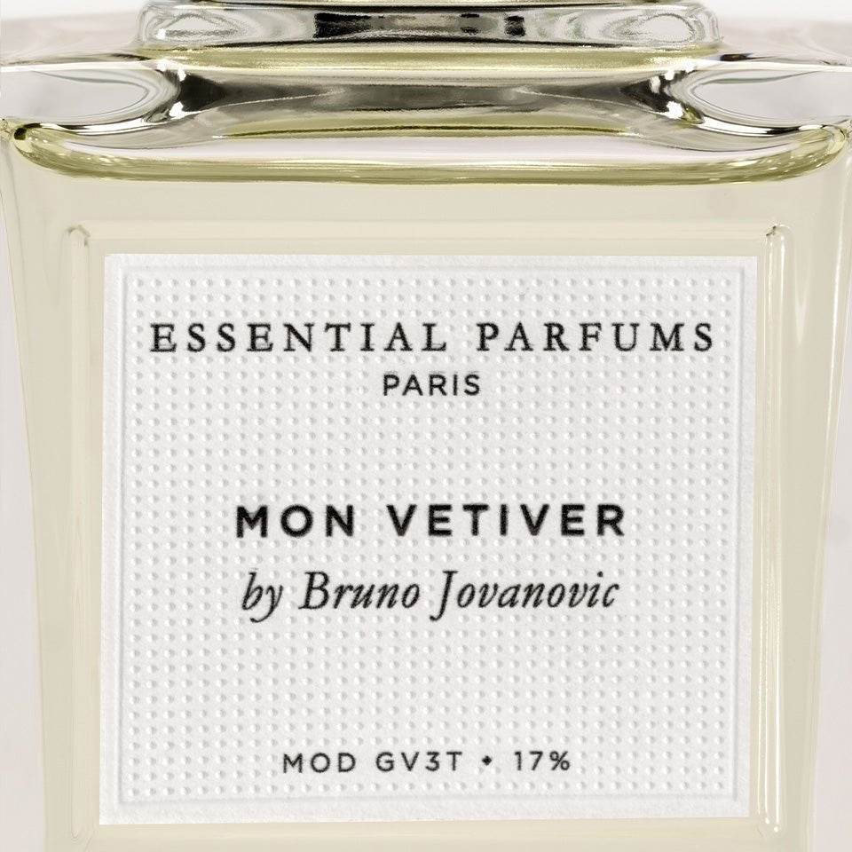 Mon Vetiver by Essential Parfums, label close-up