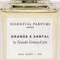 Charger l'image dans la visionneuse de la galerie, Orange X Santal d'Essential Parfums, détail de l'étiquette
