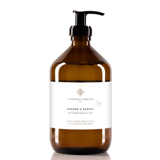 ORANGE X SANTAL SAVON LIQUIDE CORPS & MAINS ESSENTIAL PARFUMS - Soleil d'Or