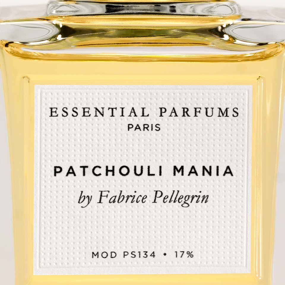 Patchouli Mania d'Essential Parfums, détail de l'étiquette