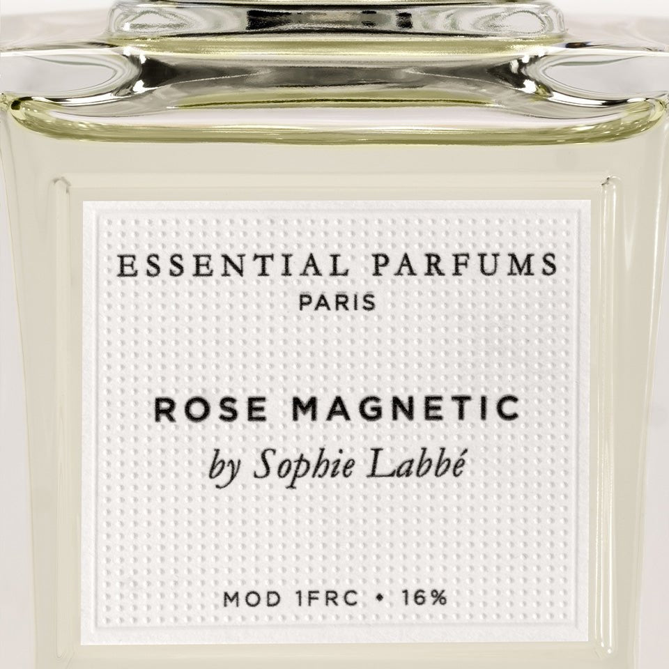 Rose Magnetic d'Essential Parfums, détail de l'étiquette