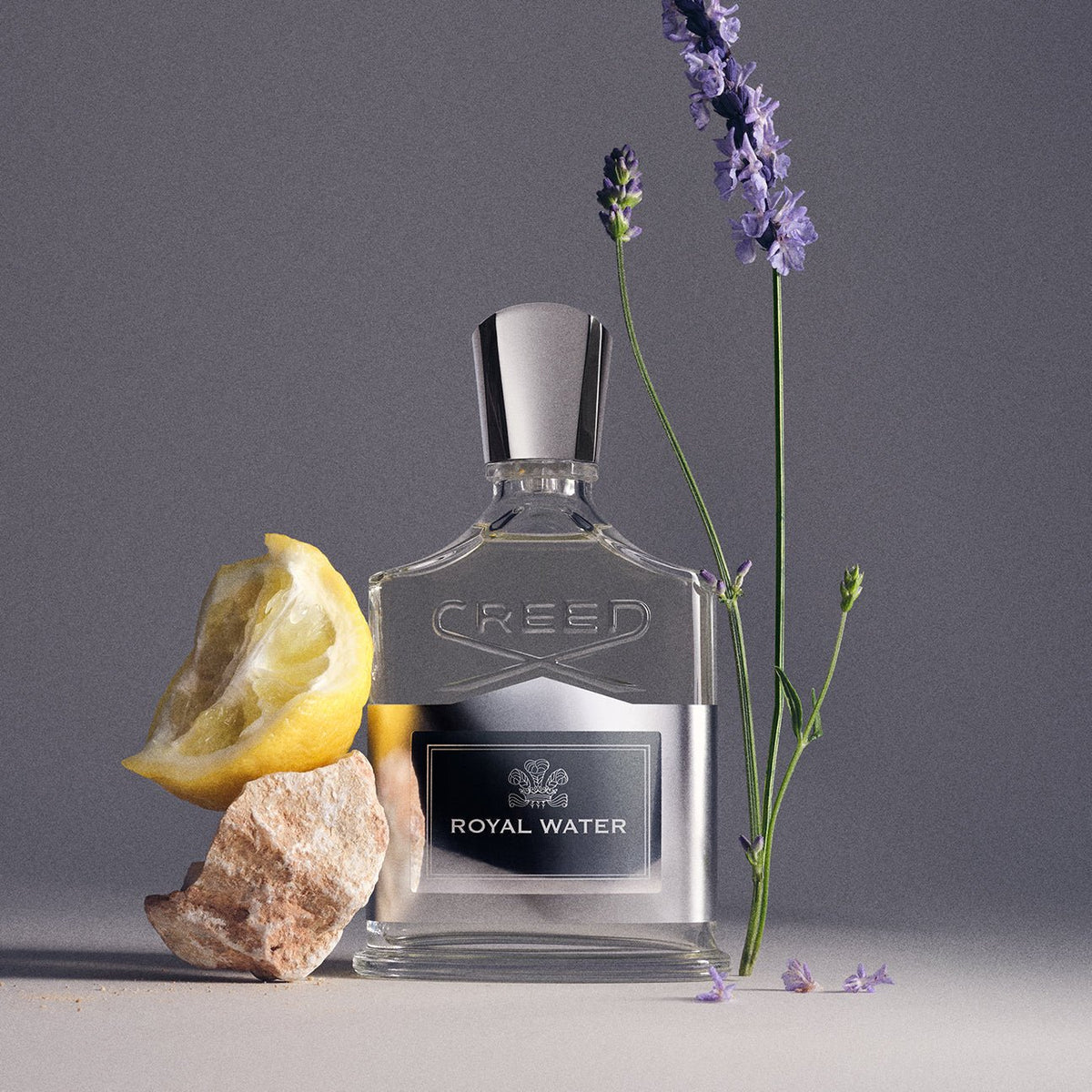 Royal Water by Creed, bottle with raw materials