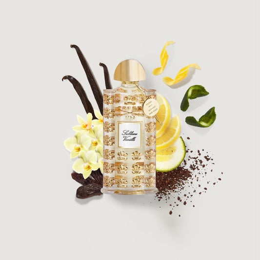 Sublime Vanille de Creed, flacon 75 ml et ses ingrédients