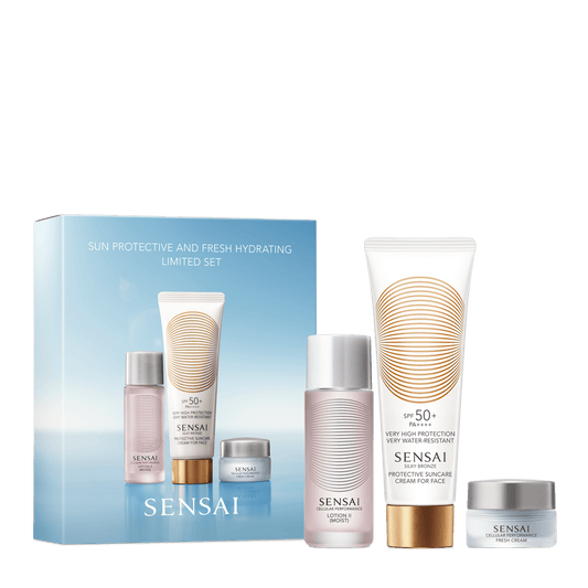 PROTECTION SOLAIRE ET HYDRATATION FRAÎCHEUR COFFRET LIMITÉ SENSAÏ - Soleil d'Or