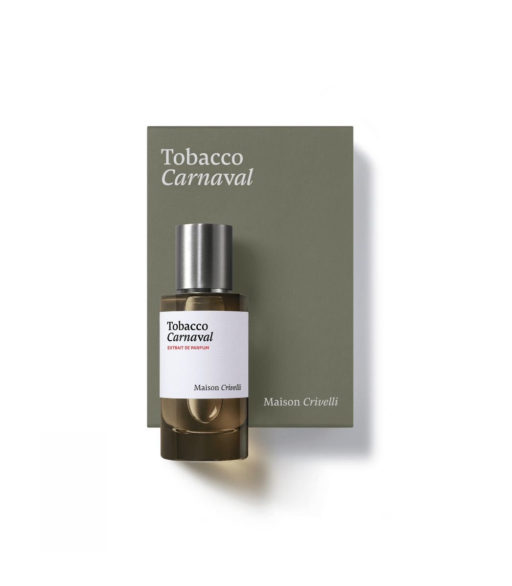 Flacon Tobacco Carnaval de Maison Crivelli, extrait de parfum
