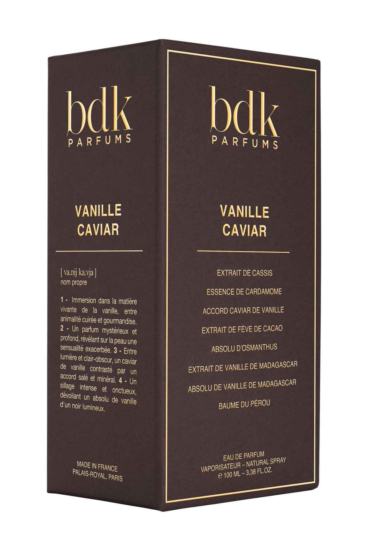 Flacon Eau de Parfum Vanille Caviar BDK Parfums vanille noire